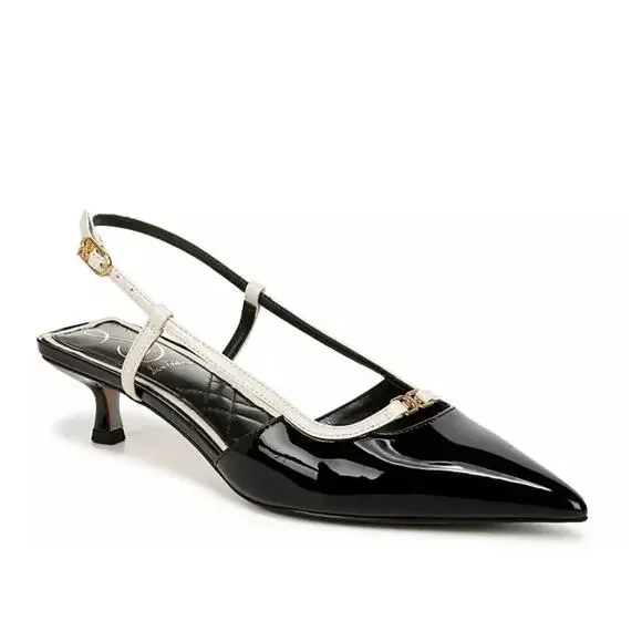 Sam Edelman Women’s Toni Pointed Toe Kitten Heel Pumps Leather Size 9.5 - Picture 1 of 11